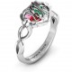 2015 Petite Caged Hearts Ring with Infinity Band