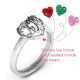 2016 Petite Caged Hearts Ring with Classic with Engravings Band