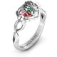 2016 Petite Caged Hearts Ring with Infinity Band