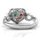 2016 Petite Caged Hearts Ring with Infinity Band