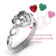 2016 Petite Caged Hearts Ring with Infinity Band