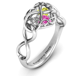 My Infinite Love Caged Hearts Ring