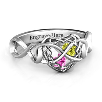 My Infinite Love Caged Hearts Ring