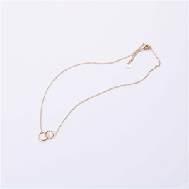 Interlocking Circles Necklace | Eternity Friendship Necklace | Gold Plated Geometric Jewellery | Minimalist Couple Sister Gift | Dainty Karma Necklace
