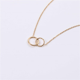 Interlocking Circles Necklace | Eternity Friendship Necklace | Gold Plated Geometric Jewellery | Minimalist Couple Sister Gift | Dainty Karma Necklace
