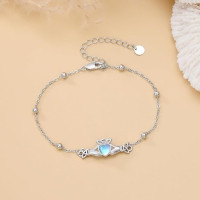 925 Sterling Silver Claddagh Heart Bracelet for Women | Adjustable Celtic Knot Love Friendship & Loyalty Charm Anklet | Gift for Her