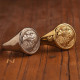 Signet Rings With Family Crest Gold or Silver Wax Seal Coat of Arms