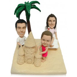 Three-People Figurine With Background