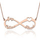 Heart Infinity Necklace 1-3 Names Sterling Silver