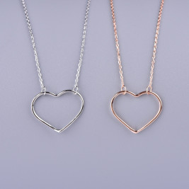 Valentines Silver Heart Necklace