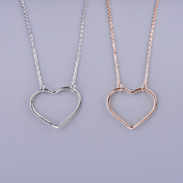 Valentines Silver Heart Necklace