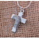 Cross FingerPrint Sterling Silver Necklace