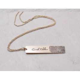 Actual FingerPrint Necklace In Sterling Silver With Signature