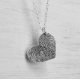 FingerPrint Heart Necklace In Sterling Silver With Signature