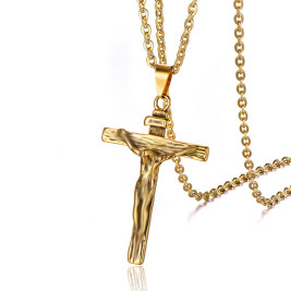 Silver Gold Root Cross Necklace