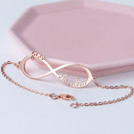 Personalised Name Infinity Bracelet/Anklet - Sterling Silver and Gold Plated