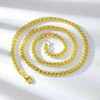 Gold Silver Wheat Chain Necklace for Men Women Unisex 3mm