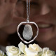 FingerPrint Crystal Heart Necklace