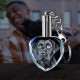 Crystal Photo Heart Pendant Key Chain