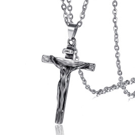 Silver Gold Root Cross Necklace