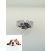 Pet Dog Cat Photo Engraved Ring With Free Sterling Silver Necklace · Pet Memorial Ring · Personalized Pet Remembrance
