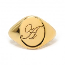 Personalise Luxury Chunky Sterling Silver Signet Ring With Engraved Initials