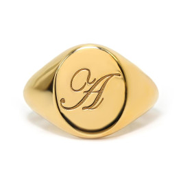 Personalise Luxury Chunky Sterling Silver Signet Ring With Engraved Initials