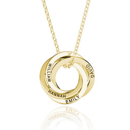 40th Birthday 'Four Rings For Four Decades' Russian Ring Necklace - 40th Birthday Gift For Her