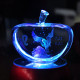 Apple Shape Crystal With 2D/3D Engraving Inside