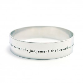 Personalised 15mm Wide Endless Bangle - Silver
