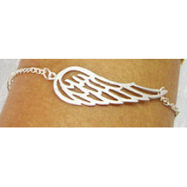 Personalised Angels Wing Bracelet - Silver