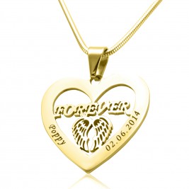 Personalised Angel in My Heart Necklace - 18ct Gold Plated