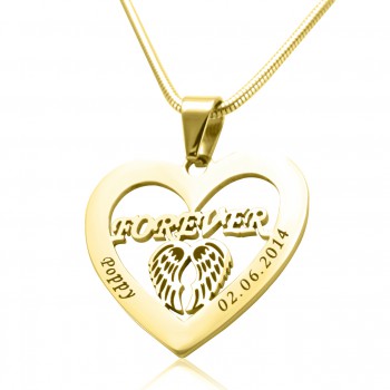 Personalised Angel in My Heart Necklace - 18ct Gold Plated