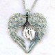 Personalised Angels Heart Necklace with Feet Insert