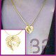 Personalised Angels Heart Necklace with Feet Insert - GOLD