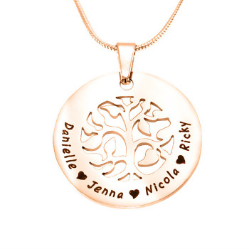 Personalised BFS Family Tree Necklace - 18ct Rose Gold Plated