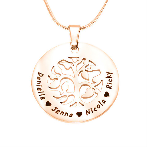 Personalised BFS Family Tree Necklace - 18ct Rose Gold Plated