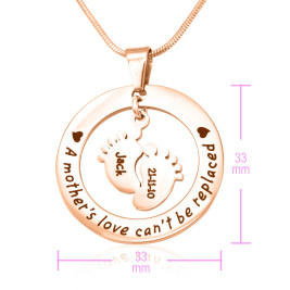 Personalised Cant Be Replaced Necklace - Single Feet 18mm - 18ct Rose Gold