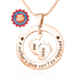 Personalised Cant Be Replaced Necklace - Single Feet 18mm - 18ct Rose Gold