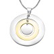 Personalised Circles of Love Necklace - TWO TONE - Gold  Silver