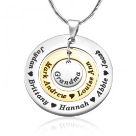 Personalised Circles of Love Necklace - TWO TONE - Gold  Silver