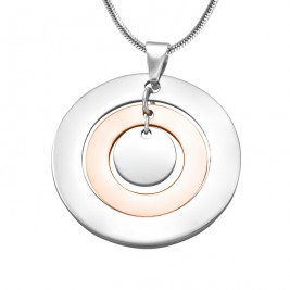 Personalised Circles of Love Necklace - TWO TONE - Rose Gold  Silver
