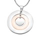Personalised Circles of Love Necklace - TWO TONE - Rose Gold  Silver