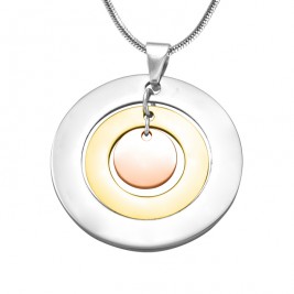 Personalised Circles of Love Necklace - Three Tone - Rose Gold Silver
