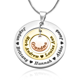 Personalised Circles of Love Necklace - Three Tone - Rose Gold Silver