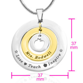 Personalised Circles of Love Necklace Teacher - TWO TONE - Gold  Silver