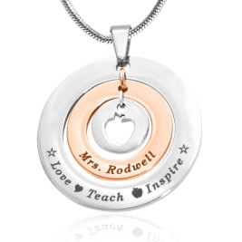 Personalised Circles of Love Necklace Teacher - TWO TONE - Rose Gold  Silver