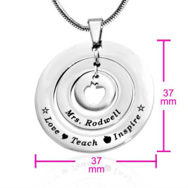 Personalised Circles of Love Necklace Teacher - Sterling Silver