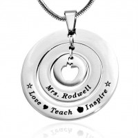 Personalised Circles of Love Necklace Teacher - Sterling Silver