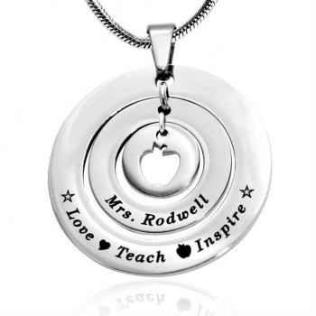 Personalised Circles of Love Necklace Teacher - Sterling Silver